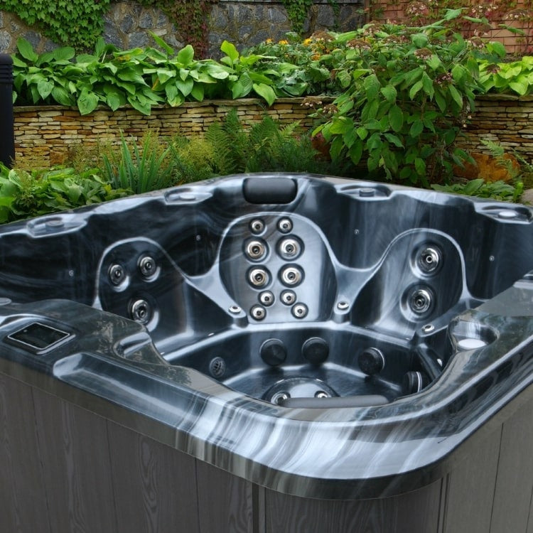 hot tub in a UK garden