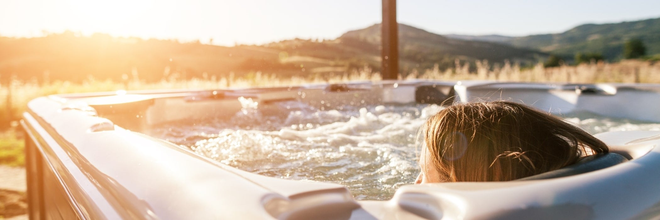 woman in a hot tub