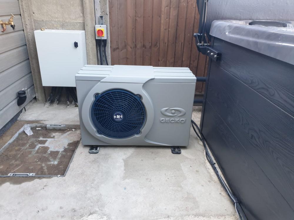 air source heat pump for a hot tub