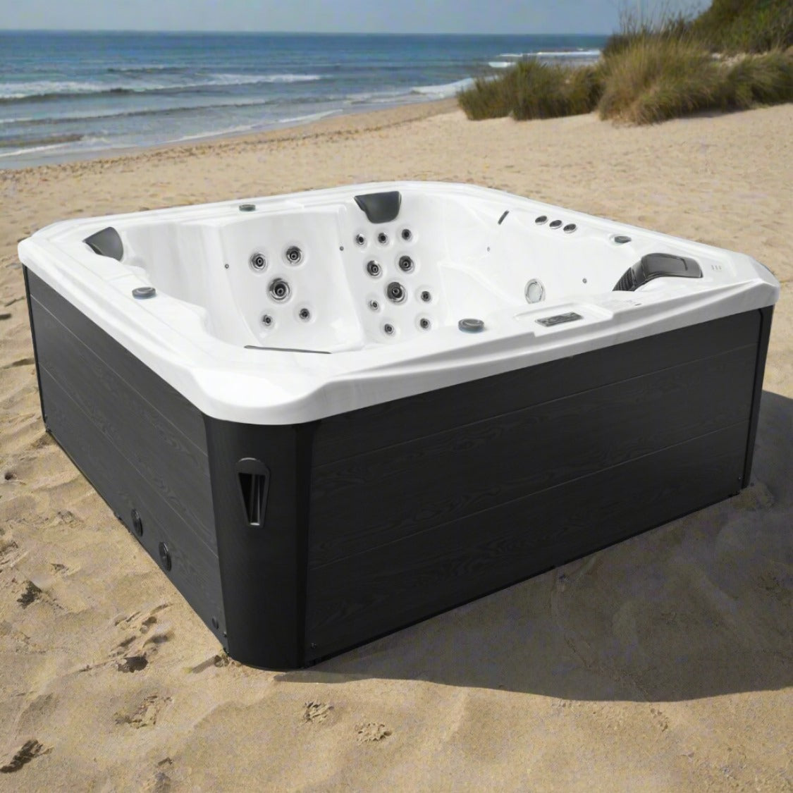 Retreat Bay XL hot tub on a beach